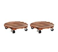 Onchdbfhuu 2X Carrito para Plantas con Ruedas, Resistente, Redondo, con Ruedas Metálicas Bloqueables, Apto para Uso en Interiores y Exteriores.