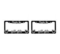 Onchdbfhuu 2X de MatríCula Negro, Freno de MatríCula para NiñAs GóTicas, de Placa de Coche PortáTil para Amantes de los Coches