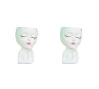 Onchdbfhuu 2X Maceta con Cabeza/Maceta con Cara, para Plantas de Interior, Maceta con Cara de Niña, Maceta con Cabeza de Dama,