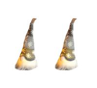 Onchdbfhuu 2X Muñeca Navideña de Gnomo con Luces, Muñeco Rudolph, Adornos Enanos Luminosos para El Hogar, Regalos de Año de Navidad, Gris