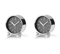 Onchdbfhuu 2X Reloj Despertador Sin Tictac, Reloj de Noche Silencioso de 4 Pulgadas para Personas Que Duermen Mucho, Reloj Analógico con Pilas, para Oficina en Casa