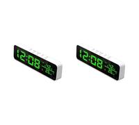 Onchdbfhuu 2X Tuya WiFi Reloj Despertador de Temperatura y Humedad Reloj Digital LED Multifunción para Sala de Estar, Granja, Oficina
