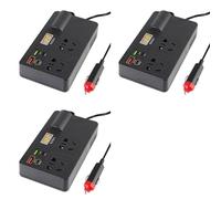 Onchdbfhuu 3X Inversor de Coche de 12 V/24 V, 200 W de CC A CA, 220 V, con Interruptor Convertidor QC 3.0, Cargadores USB/PD/Tipo C, Dispositivo de Detección de Voltaje B