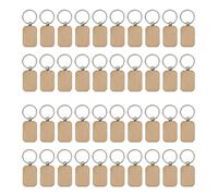 Onchdbfhuu 40x de Madera en de Madera DIY de Madera Etiqueta Clave Accesorios de Madera Anti-Perdida Regalo