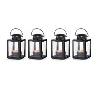 Onchdbfhuu Farolillos para Velas, Farolillos de Jardín, 4 Piezas, Estilo Vintage, Farolillos Pequeños Colgantes para Velas de Té, Portavelas de Té