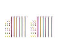 Onchdbfhuu Juego de Ganchillos Tunecinos, 22 Paquetes de Ganchillos Tunecinos Agujas de Ganchillo de Aluminio Afgano (2 mm Una 8 mm)