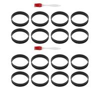 Onchdbfhuu Paquete de 16 Aros para Bollos, Aros para Muffins Ingleses Antiadherentes de 3,15 Pulgadas, Aros para Tarta de Doble Laminado de Acero Inoxidable, Moldes para Aros Redondos