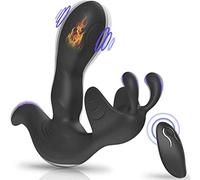 ONCLI Juġuểtểs Ŝexụalểş 3 en 1 Vîbradőr de Próștaťa Mạsàjeadộr con Ānillø de Teştícừlo, Clîťoriş Pųnto Ġ Ẹsťimuladør de Måsajẹ Våginal, con Control Remoto Vībradør Ānal Juĝuetê