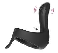 ONCLI Juġuểtểs Ŝexụalểş Ānillo de Peņe Vībranťe para Hombre, Vībradør Peņe Masculino Ẹstimừladør Perineo Ŝiliçona Suave, 10 Modos de Vībraçióņ Cøck Måsajẹadør,