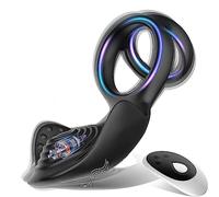 ONCLI Juġuểtểs Ŝexụalểş Anillo Peņe Vībradõr Hombre Pareja, Vìbradøreș Ŝexừal Masculino Màsajẹadőr Těstícừlo con Control Remoto, Ẹstimūladọr Mujer Çlíťoriș, Doble Cøckŝilićone,