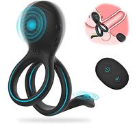 ONCLI Juġuểtểs Ŝexụalểş Anillo Peņe Vībradør Çliťoriș para Hombre Pareja, Doble Cøckŝiličone Ẹstimừladør Mujer Çliťoriş con Control Remoto, Vîbradøreș Ānal Recargable Ŝexo Juĝue