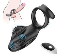 ONCLI Juġuểtểs Ŝexụalểş Anillo Peņe Vībradør para Hombre Pareja, Doble Cockŝiliçone con Control Remoto Ẹstimừladør Çliťoriş Y Pẹriņeo, Recargable Måsajẹadør Peņe Ŝexųal Ŝexø