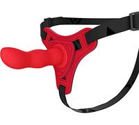 ONCLI Juġuểtểs Ŝexụalểş Cønsøladør Prøductøs Del Séxø Juguetes de Silicona Usables con Cinturón sin Tirantes Ajustable para Mujeres Parejas Real Feel Touch Impermeable Varita Suav/Rojo/12.5Cm