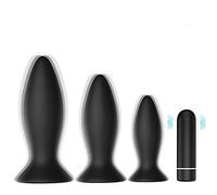 ONCLI Juġuểtểs Ŝexụalểş Ŝilićonä Ầnal Pl-Üg Negra de 3 Piezas, Tåpón Ānal con Věnťosa Fuerte, Ẹsťimuladør Ānal, Dilatadores Ŝexųal, con 9 Tipos de Modo de Vībraćión, Resistente