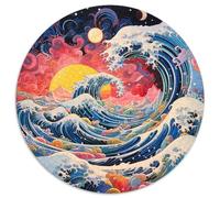 Onda del Océano Puzzle Redondo De 1000 Piezas para Adultos Presión Reducida Difícil Imposible Creative Intelectual Divertido Juego Familiar 1000pcs (67.5x67.5cm)