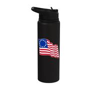 Ondeando la bandera de Betsy Ross Stainless Steel Insulated Water Bottle