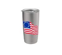 Ondeando la bandera de Betsy Ross Vaso térmico de acero inoxidable de doble pared