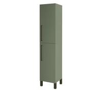 ONDÉE - Columna de Baño Monaco - Mueble de Pie Almacenamiento 2 Puertas - Tiradores y Patas de Metal Negras - Certificado FSC - Fabricación Europea 38 cm - Verde Salvia