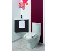 ONDÉE - Mueble de Lavabo Suspendido Colección Nino - Mueble de Esquina Compacto - Variedad de Colores - 1 Puerta - Cierre Suave - Instalación Reversible - Ancho 53cm - Acabado Lacado Gris
