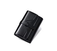 ONDIAN Cartera de Mujer Women's Foldable Simple Wallet Compact Short Wallet Monedero (Color : Schwarz, Size : 14x9cm)