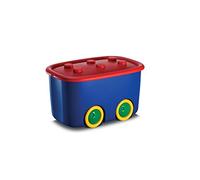 Ondis Spielzeugbox Funny - Caja con ruedas para guardar juguetes, color rojo/azul