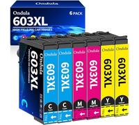 Ondula 603XL Cartuchos de Tinta compatibles con Epson 603XL 603 XL para XP-2100 XP-2105 XP-3100 XP-3105 XP-3150 XP-4100 XP-4155 WF-2810 WF-2830 WF-2835 WF-2850 (2 Amarillo, 2 Magenta, 2 Cian)