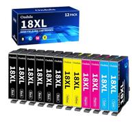 Ondula Compatible con 18XL Cartucho de Tinta Compatible con Epson 18XL Multipack para Expression Home XP 322 XP-305 XP-215 XP-225 XP-412 XP-422 XP-325 XP-312 XP-315 XP-205 XP-415 XP-425 (12er-Pack)