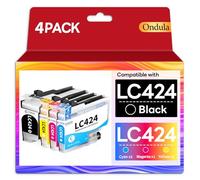 Ondula LC424 LC-424 Cartuchos de Tinta Compatibles con Brother LC424 para Impresora Brother DCP-J1200W DCP-J1200WE, Multipack 4 Colores Negro Cian Magenta Amarillo