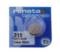 One (1) X Renata 315 SR716SW SB-AT óxido de plata pila de reloj, 1,55 V)