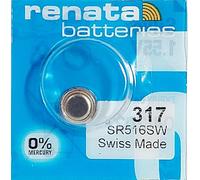 One (1) X Renata 317 SR516SW SB-AR óxido de plata pila de reloj, 1,55 V)
