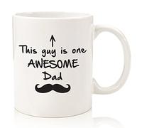 One Awesome Dad Funny Coffee Mug - Best Birthday Gifts For Dad, Men - Unique Fathers Day Gift Idea For Him From Son, Daughter, Wife - Cool Present For a New Father or Husband - Fun Novelty Cup (White)