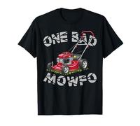 One Bad Mowfo Dad Fatherhood Lawn Care Mower Gardening Retro Camiseta