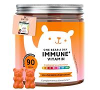 One Bear A Day Immune Vitamin Gominolas - Vitamina D, E, C, Vitamina B6, B12, Niacina, Biotina, Extracto de Própolis - 90 Unidades (3 meses) - Vegetariano, Sin Azúcares, Bears with Benefits