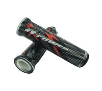 One by Camamoto 77344210A - Kit de par de empuñaduras Flash Color Negro/Rojo Compatible con Agarre óptimo Producto de fácil instalación, ø SX 22 mm/Derecho 25 mm - Largo 120 mm