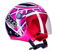 one by Camamoto | Casco Spiderman para Niña, Homologado, Moto y Scooter, Talla M (49-50 cm), Cierre Micrométrico, Junior