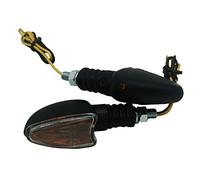 one by Camamoto cód. 77206146EC - Juego de 2 intermitentes para lámpara demon, color negro, vástago corto, homologadas CE, casquillo universal, compatible con moto, scooter, cafe race, motard, enduro