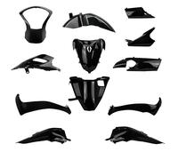 One by Camamoto Juego completo de carenado de plástico para Honda SH 125-150cc Año de inicio y parada desde 2013-2014-2015-2016 Color negro brillante 13 piezas