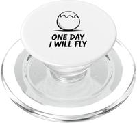 One Day I Will Fly Funny Egg Humor Motivacional PopSockets PopGrip para MagSafe