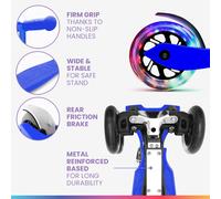 ONE Deluxe Patinete para niños 3-6 años Ruedas led Hasta 50 kg Plegable Altura regulable Fun pro