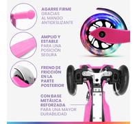 ONE Deluxe Patinete para niños 3-6 años Ruedas led Hasta 50 kg Plegable Altura regulable Fun pro
