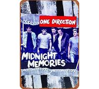 One Direction Midnight Memories - Cartel de metal para interiores y exteriores, estilo retro, vintage, 8 x 12 pulgadas