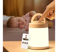 One Fire Luz Nocturna Infantil, 10 Colores+8 Dimmable Luz Roja Nocturna Melatonina, Remoto+Temporizador+Táctil Luz Nocturna Infantil,Portátil+Recargable Lamparas de Mesita de Noche [Regalo Neonati]