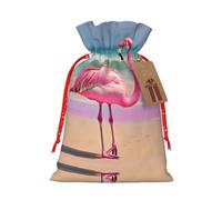 One Flamingo On Beach - 1 bolsa de material duradero de 4.7 x 6.9 pulgadas con cordón para regalo elegante de Halloween