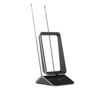 One For All - Antena de TV Interior Amplificada - Recibe TDT en un Rango de 25km - Antena Full HD TV Digital - Incluye Cable Coaxial de Alto Rendimiento - VHF/UHF - Filtro 3G/4G/5G - Negra - SV9465