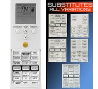 One for All - Mando a distancia de repuesto para aire acondicionado Fujitsu AR-REF1U AR-RED1U AR-REG1U AR-REY1U AR-REM1U AR-REF1E AR-REF2E AR-REA1E AR-REW1E AR-REF3E AR-REW3E AR-REA2E AR-REB1E