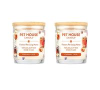 One Fur All Pet House - Velas de otoño de larga duración, combustión limpia, velas perfumadas de cera de soja para olor de mascotas, café con leche de caramelo, paquete de 2