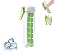 One Glass Ice Maker, One Hand Press Ice-Tray Mold with Handle, Space Saving & Easy to Release, 6 Square Ice Cube Maker for Ice Drink (1PCS Green)