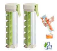 One Glass Ice Maker, Press Ice Tray Mold, Pop Out Cubes Without, Space Saving Design and Easy Maintenance, Producing 6 Square Ice Cubes Per Tray, Ice Cube Tray Cup for Maker Ice Drink