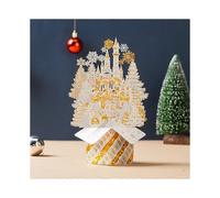 One greeting card, three-dimensional Christmas card, handwritten creativity, Christmas Eve thanks and blessings (gold)