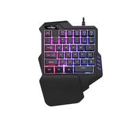 One-Handed Gaming Keyboard - RGB Backlit 35 Keys Portable Mini Gaming Keypad - Ergonomic Game Controller Computer Desktop PC Mac Gamer